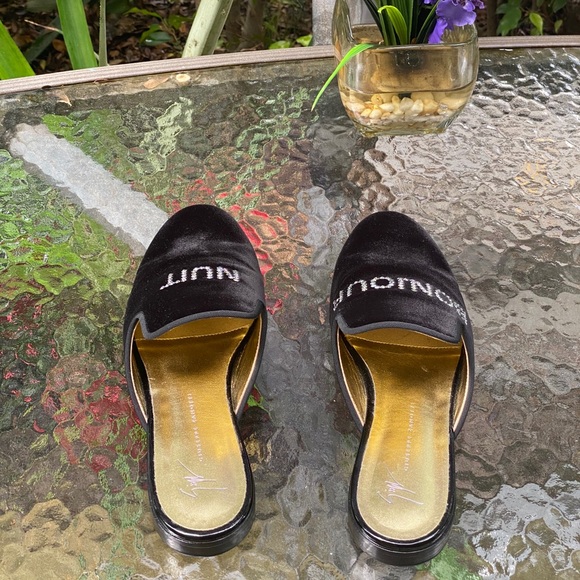 Giuseppe Zanotti Black Velvet Bonjour Nuit Shoes - Picture 12 of 16